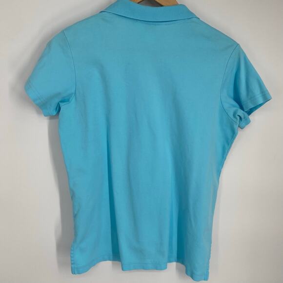 Lilly Pulitzer Polo Women’s Small Teal Vintage Coastal Embroidered Palm Tree - Picture 7 of 7